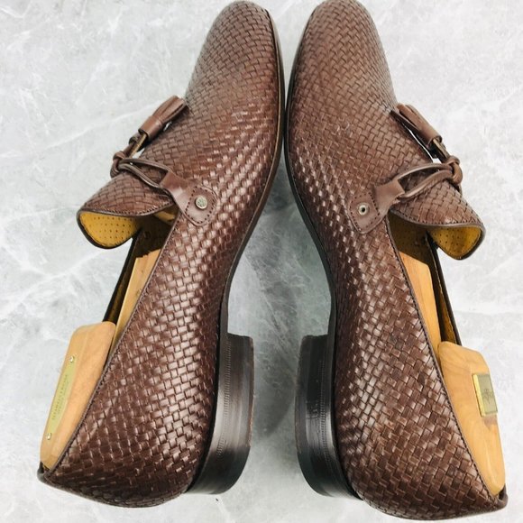 Mezlan Turing Mens size 9.5 M Loafers‎ Brown woven basket tassels dress loafers main image 11